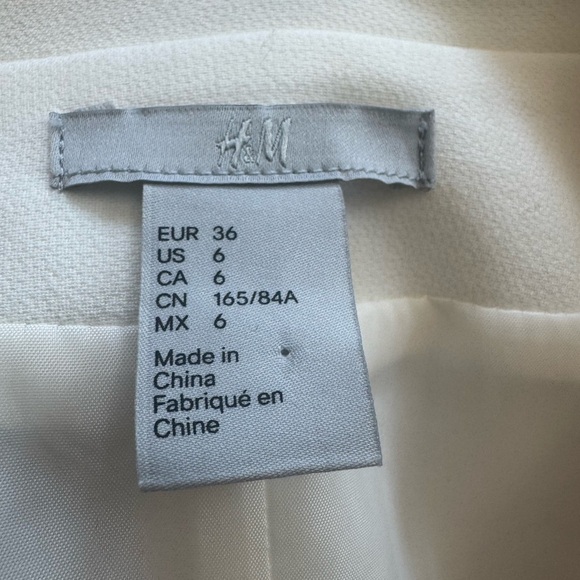 H&M White Sleeveless Belted Blazer Dress Size 6 | Summer Workwear Cocktail - Picture 12 of 14